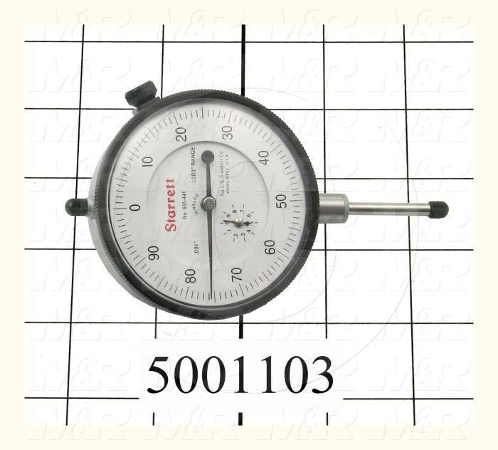 Tools, Dial Indicator, 2 3/4" Dial Indicator, 1.000" Range, Dial Reading 0-100, .001" Graduation