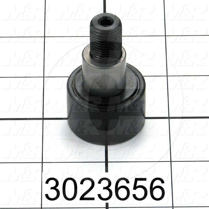 Track Rollers, ANSI, Crowned Type, 1.25" Roller Diameter, Eccentric Stud Type, 0.75" Roller Width, 0.687" Stud Diameter, Needle Rolling Element, Hex Hole Mounting Type, Sealed Seal Type