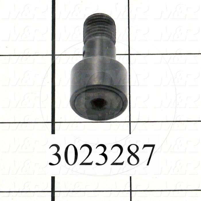 Track Rollers, ANSI, Cylinder Type, 0.75" Roller Diameter, Heavy Stud Type, 0.50" Roller Width, 0.438" Stud Diameter, Needle Rolling Element, Hex Hole Mounting Type, Sealed Seal Type