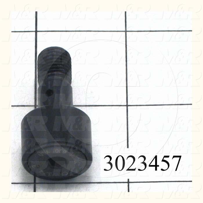 Track Rollers, ANSI, Cylinder Type, 0.75" Roller Diameter, Standard Stud Type, 0.50" Roller Width, 0.375" Stud Diameter, Needle Rolling Element, Hex Hole Mounting Type, Open Seal Type