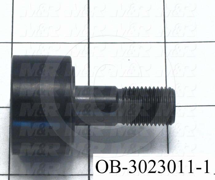 Track Rollers, ANSI, Cylinder Type, 1.25" Roller Diameter, Standard Stud Type, 0.75" Roller Width, 0.50" Stud Diameter, Needle Rolling Element, Hex Hole Mounting Type, Sealed Seal Type
