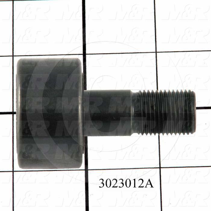 Track Rollers, ANSI, Cylinder Type, 1.50" Roller Diameter, Standard Stud Type, 0.875" Roller Width, 0.438" Stud Diameter, Needle Rolling Element, Hex Hole Mounting Type, Sealed Seal Type