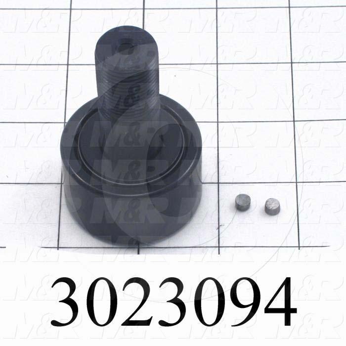 Track Rollers, ANSI, Cylinder Type, 1.75" Roller Diameter, Standard Stud Type, 1.00 in. Roller Width, 0.75" Stud Diameter, Needle Rolling Element, Hex Hole Mounting Type, Sealed Seal Type