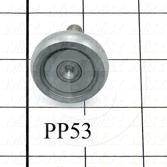 Track Rollers, Crowned Type, 1.38" Roller Diameter, Standard Stud Type, 0.375" Roller Width, 0.313" Stud Diameter, Ball Rolling Element, Face mounted Mounting Type