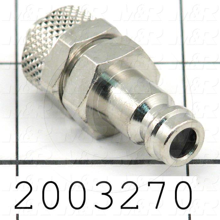 Tube Compression Fittings, Quick Disconnect Plug Type, 8 mm Tube OD, Brass Material