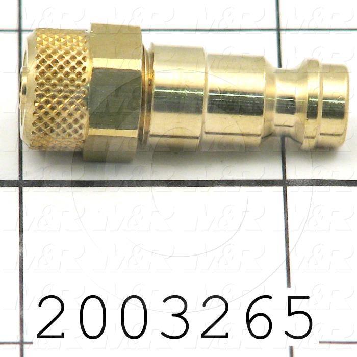 Tube Compression Fittings, Quick Disconnect Plug Type, Hose To Connector, 1/4" In, Quick Disconnect Plug Out, Brass Material