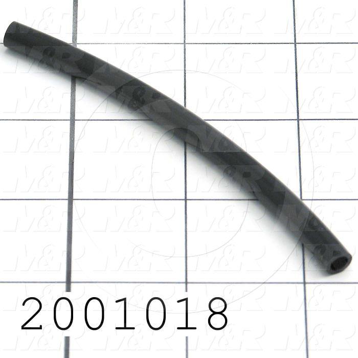 Tubing, 1/4" OD, Black Color, Polyurethane Material
