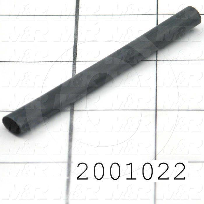 Tubing, 3/16" OD, Black Color, Polyolefin Material