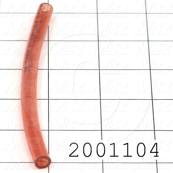 Tubing, 5/16" OD, Red Color, Polyurethane Material