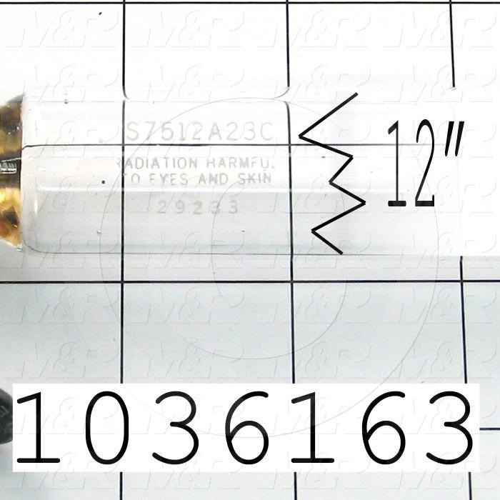 UV Lamps, Mercury, 12", 400W/in, 11.6A, 450VAC