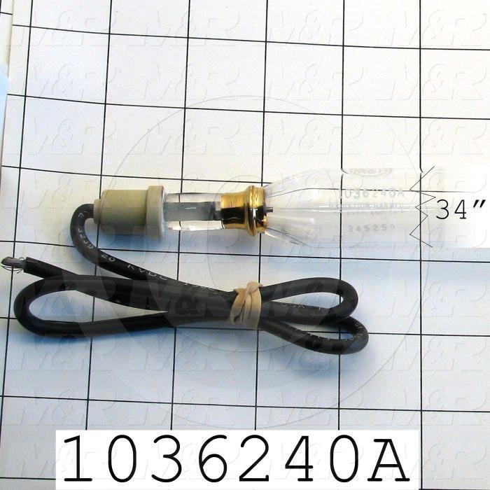 UV Lamps, Mercury, 34", 300W/in, 9.6A, 1150VAC