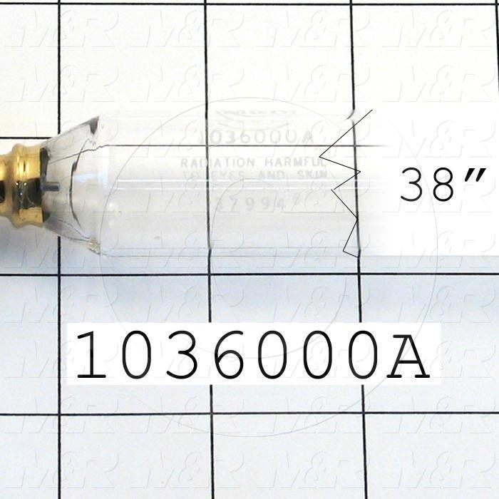 UV Lamps, Mercury, 38", 300W/in, 13.3A, 930VAC, 44 5/8" Total Length