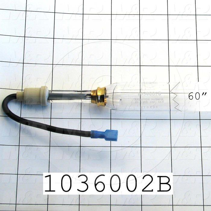 UV Lamps, Mercury, 60", 300W/in, 10A, 1900VAC, 66 5/8" Total Length
