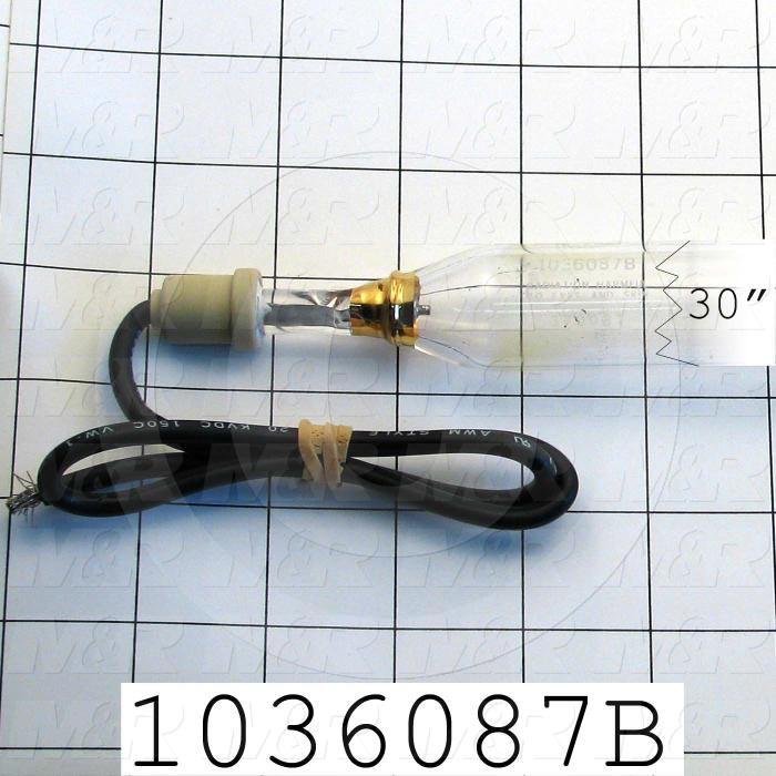 UV Lamps, Metal Halide with Gallium, 30", 400W/in, 13.1A, 1000VAC