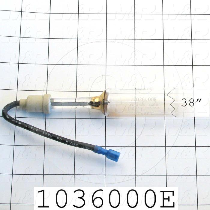 UV Lamps, Metal Halide with Iron, 38", 300W/in, 9.5A, 44 5/8" Total Length
