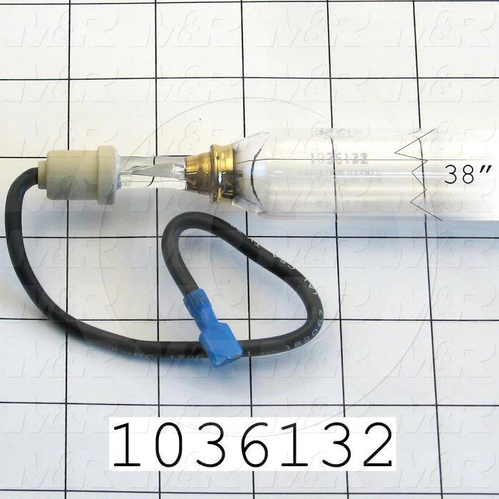 UV Lamps, Metal Halide with Iron, 38", 400W/in, 12A, 1400VAC, 43" Total Length