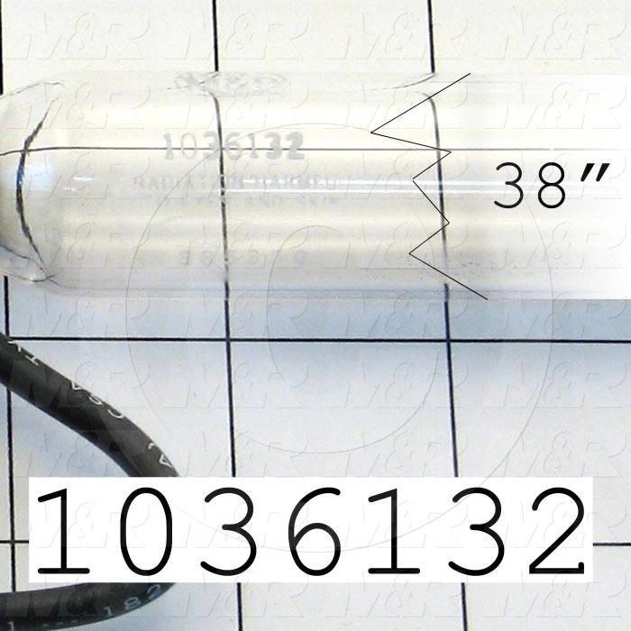 UV Lamps, Metal Halide with Iron, 38", 400W/in, 12A, 1400VAC, 43" Total Length