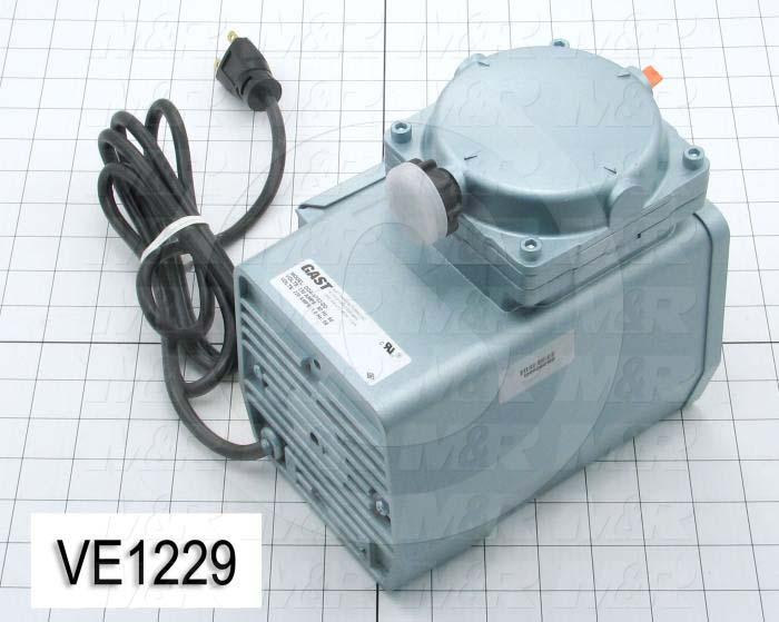 Vacuum Motor, 1/8HP, 1575/1275 RPM, 230/220V, 1 Phase, 60/50Hz