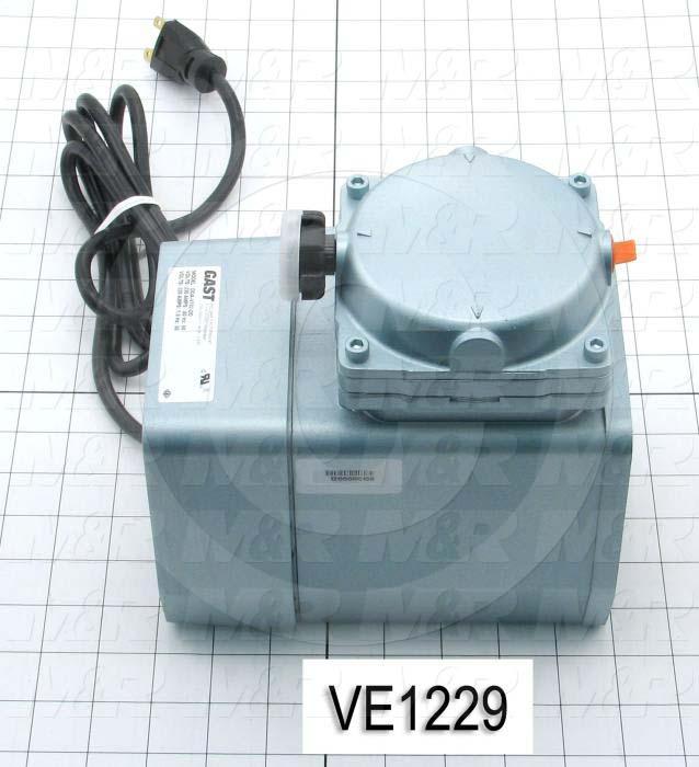 Vacuum Motor, 1/8HP, 1575/1275 RPM, 230/220V, 1 Phase, 60/50Hz