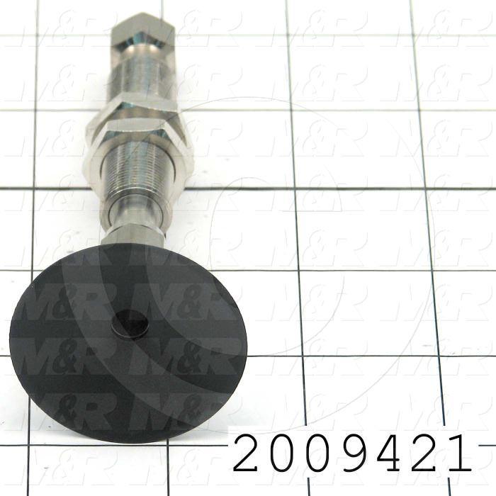 Vacuum Pad, 40mm Pad Dia., Flat With Ribs Pad Type, NBR Material, Rc1/8 Female Thread Vacuum Entry Port