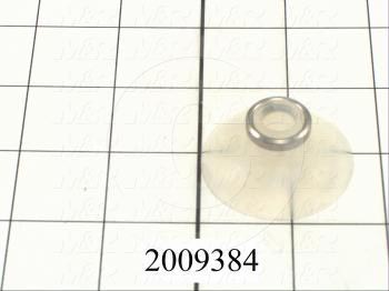 Vacuum Pad, 40mm Pad Dia., Flat With Ribs Pad Type, Silicone Material, Comes With Retaining Ring