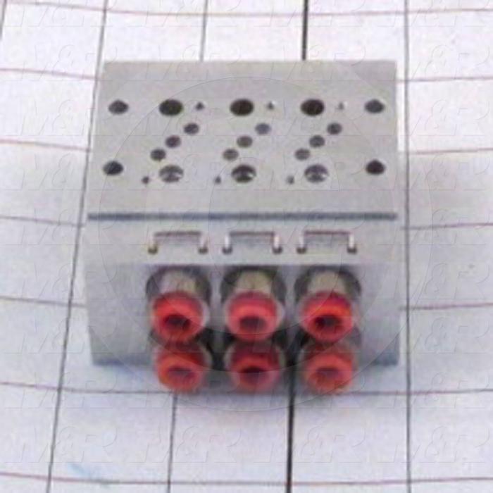 Valve Accessories, 3 Station Valve Manifold, For VQZ2000 Series, Base Mounted With 1/4"NPT Cylinder Port
