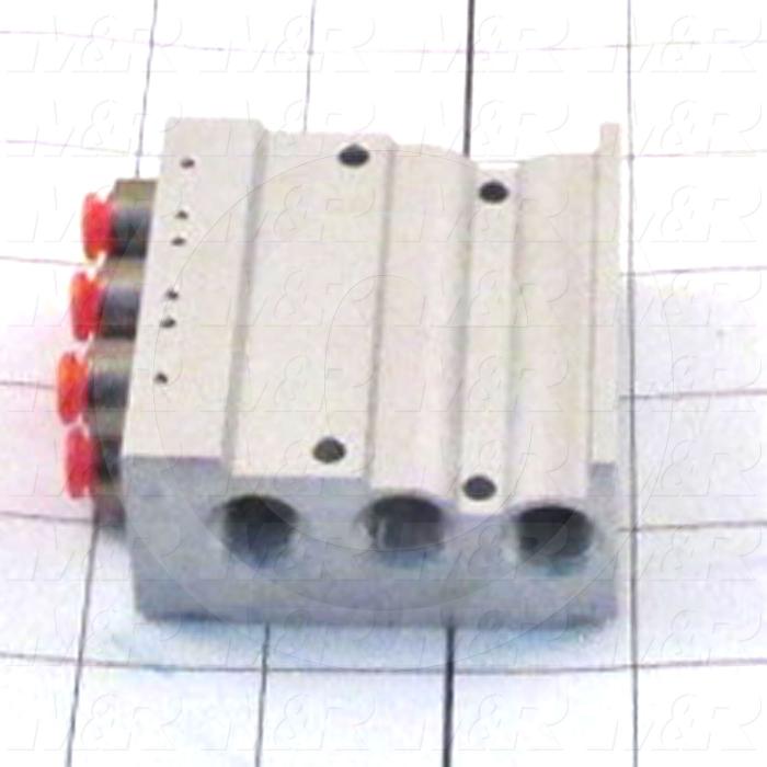 Valve Accessories, 3 Station Valve Manifold, For VQZ2000 Series, Base Mounted With 1/4"NPT Cylinder Port