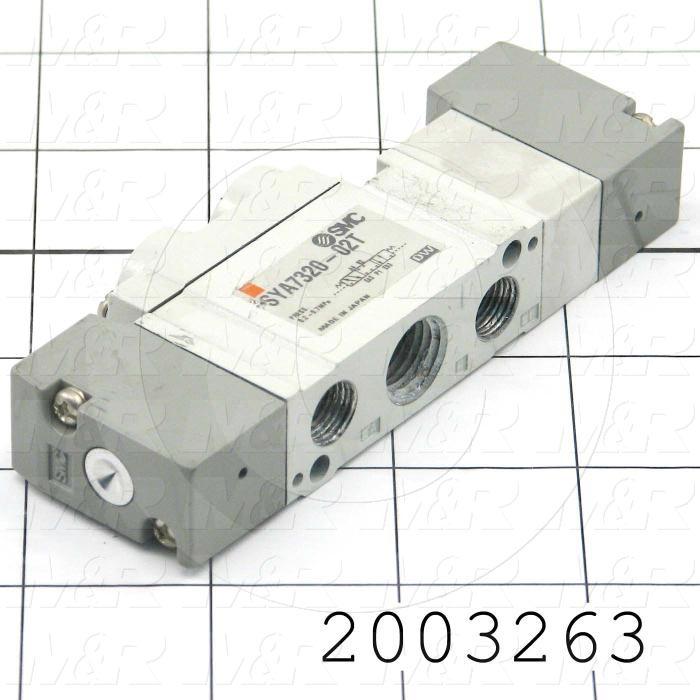 Valves, Air Operated Type, 3 Position / 3 Way / Center Closed Operation, 1/4" NPT Port, Individual Mounting, 0.7 MPa Max. Pressure