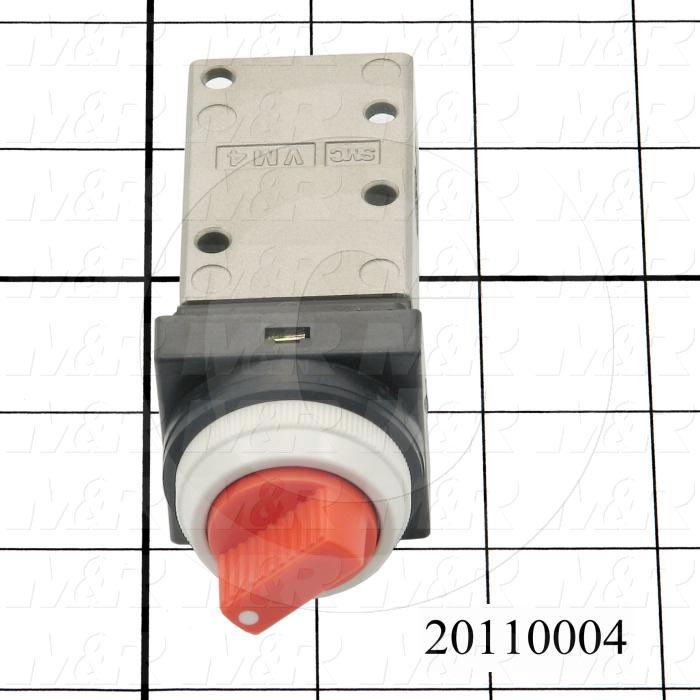 Valves Mechanical / Hand, Manual Valve Type, 1/8" NPT Port In, 1/8" NPT Port Out, 1/8" NPT Exhaust, 2 Position Operation