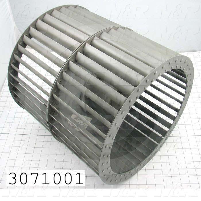 Wheel, Wheel Diameter 15", Inlet Double, Bore Size 2.94", Temperature Rating 500F, Max. Air flow 8000CFM, Max. RPM 1650