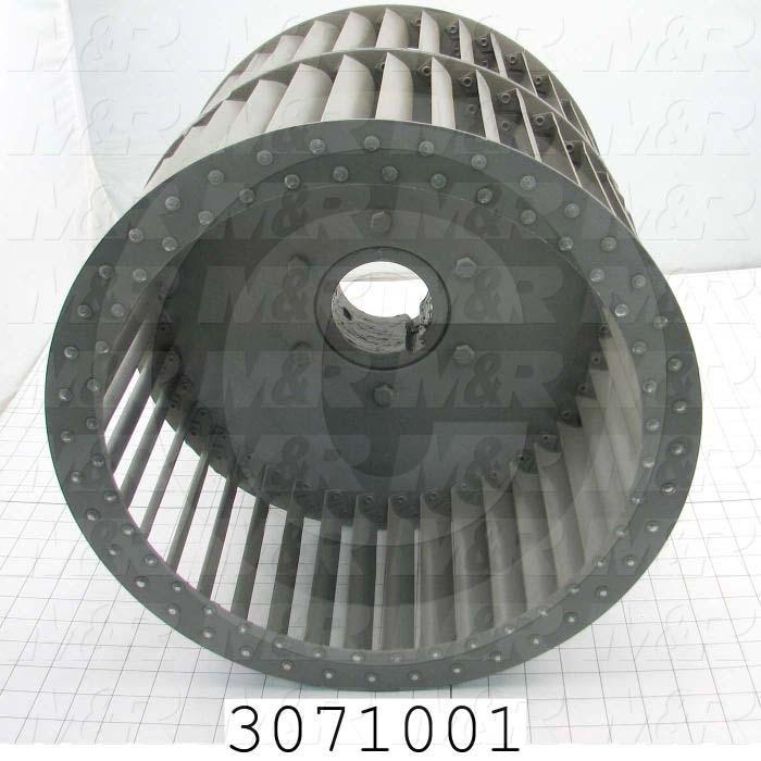 Wheel, Wheel Diameter 15", Inlet Double, Bore Size 2.94", Temperature Rating 500F, Max. Air flow 8000CFM, Max. RPM 1650