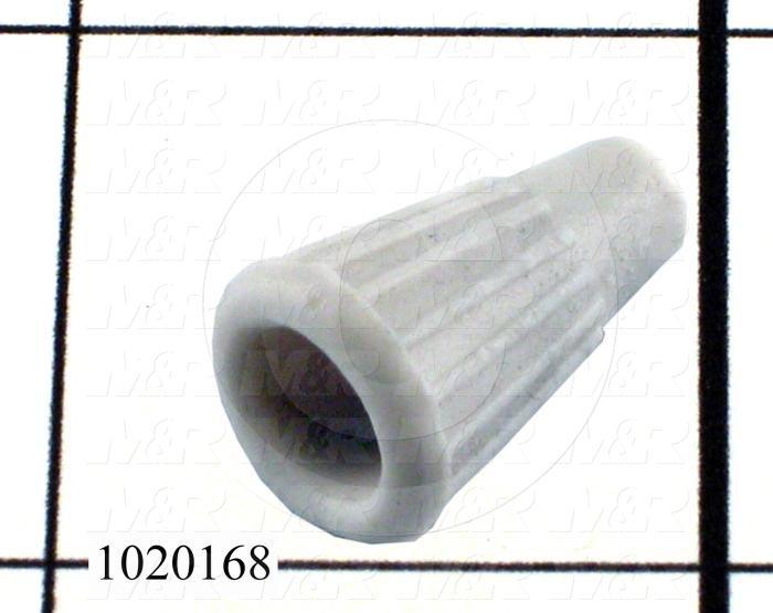 Wire Connector, Nut Porcelain, White, 2, 18AWG Minimum Wire Size, 4, 2#18AWG And 2#16AWG Maximum Wire Size