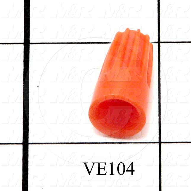 Wire Connector, Orange, 22AWG Minimum Wire Size, 14AWG Maximum Wire Size