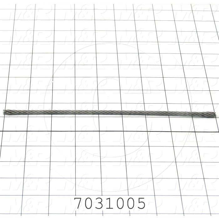 Wire Rope, Material Stainless Steel, Wire Rope Diameter 5/32", Finish Plain