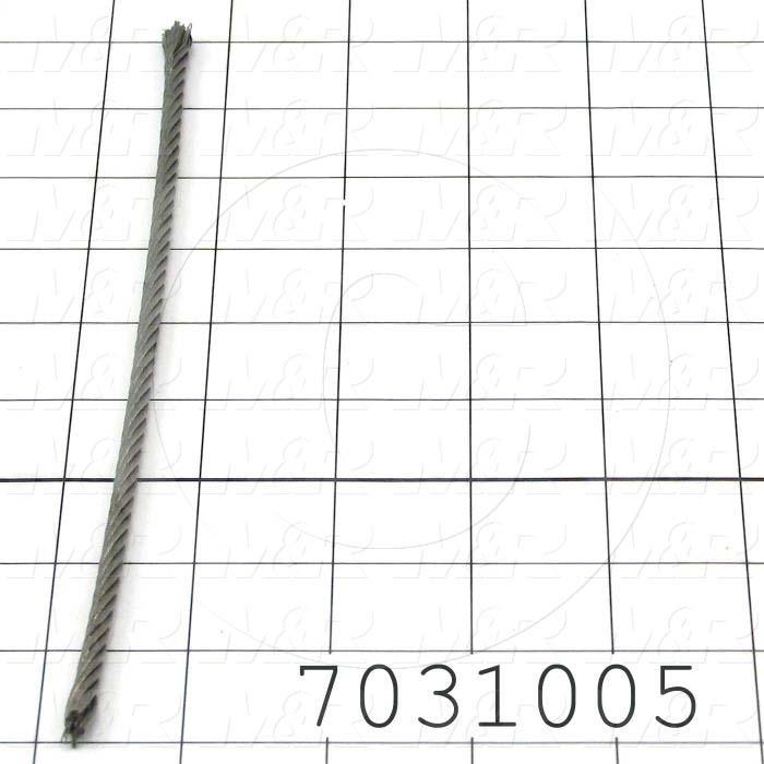Wire Rope, Material Stainless Steel, Wire Rope Diameter 5/32", Finish Plain