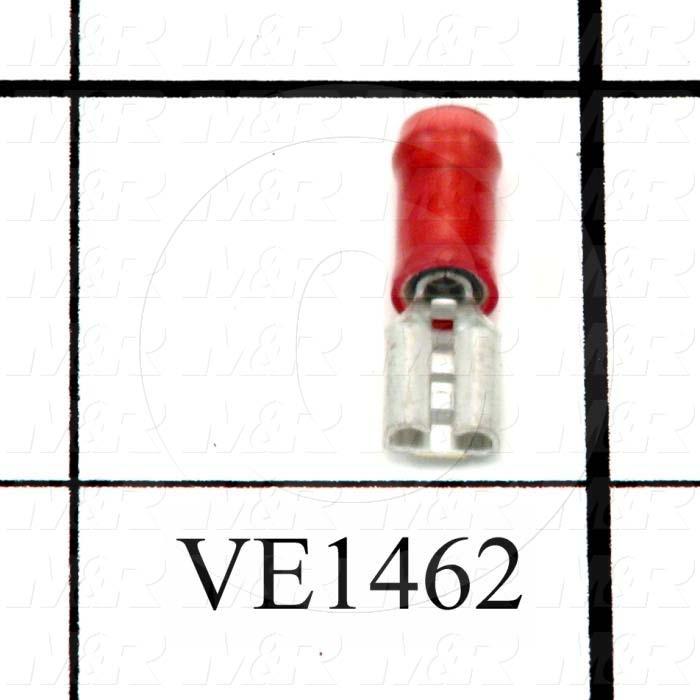Wire Terminal, Female, Wire Range 22-18AWG