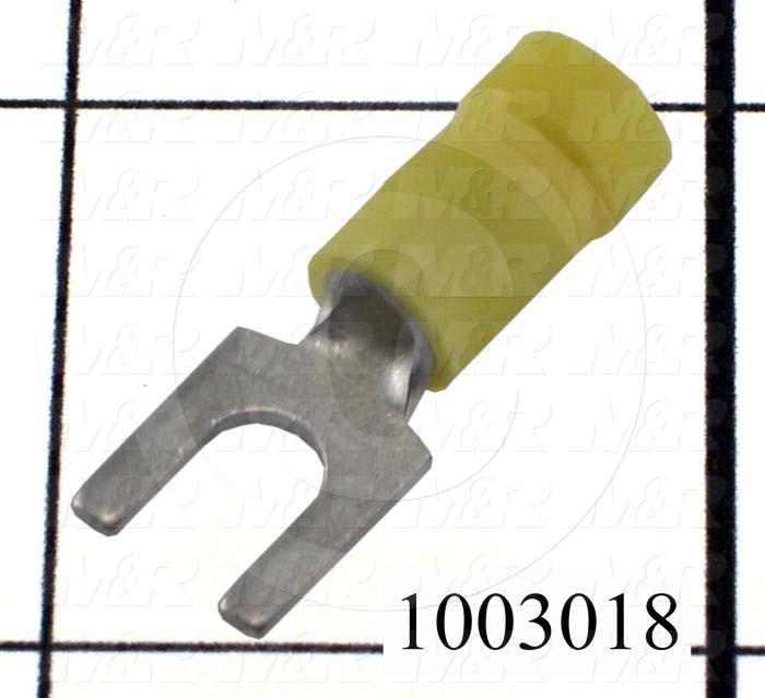 Wire Terminal, Fork, Yellow, Wire Range 12-10AWG, #10 Stud Size
