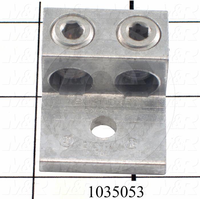 Wire Terminal, Ground Lug, Wire Range 2x14-1/0AWG, #1/4" Stud Size