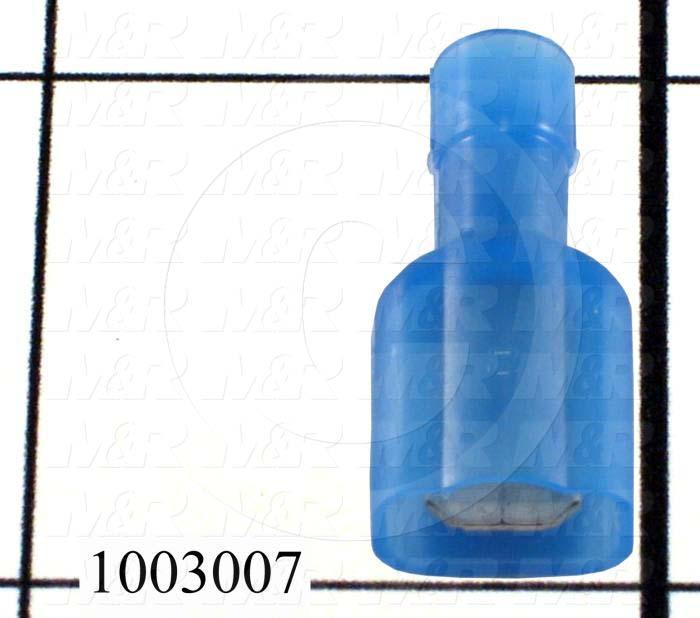 Wire Terminal, Male Quick Connect, Blue, Wire Range 16-14AWG