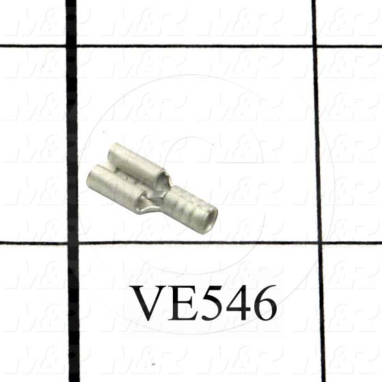 Wire Terminal, Quick Connect, Female, Plain, Wire Range 16-14AWG, Connector Width 3/16"