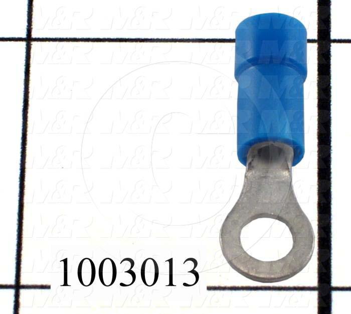 Wire Terminal, Ring, Blue, Wire Range 16-14AWG, #8 Stud Size