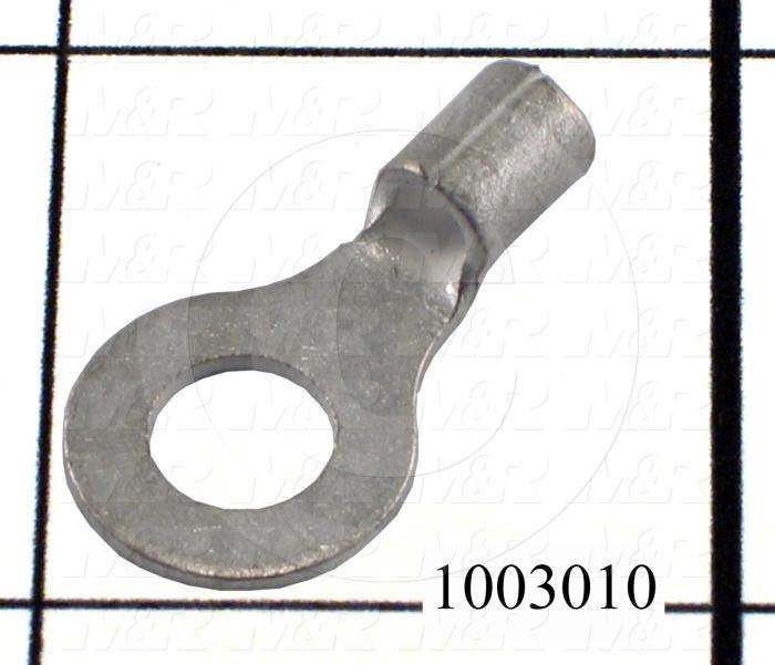 Wire Terminal, Ring, Wire Range 12-10AWG, #1/4" Stud Size