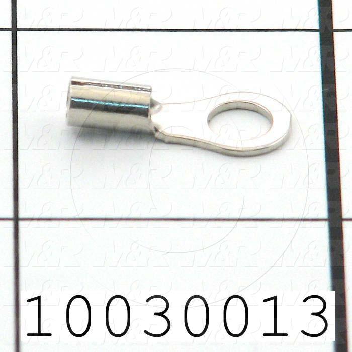 Wire Terminal, Ring, Wire Range 16-14AWG, #10 Stud Size, High Temperature
