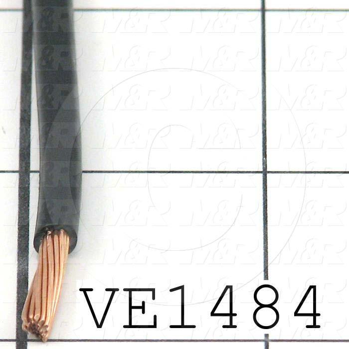 Wire, tfn solid, 10AWG, Black